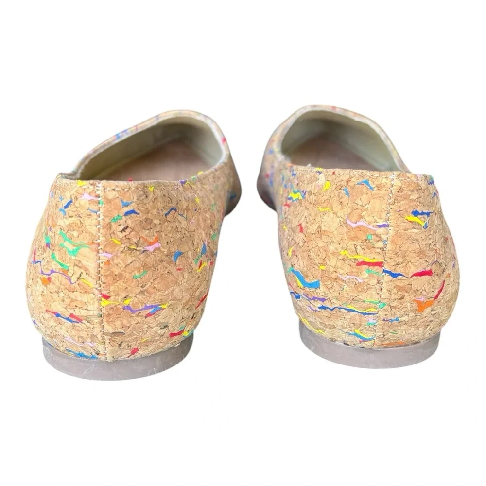 Serra Cork Flats Womens Size 7 Pointed Toe Multicolor Speckled Slip On Casual